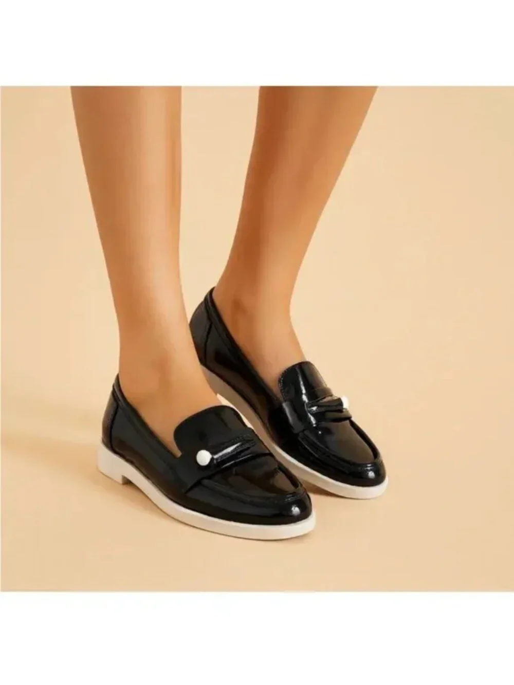 Tory Burch Sport Navy Patent Golf Loafers, Size 5.5